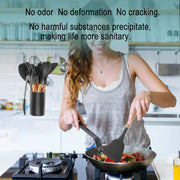 Kitchen Utensil Set Silicone Cooking Utensils - SZBOB 19pcs Kitchen Utensils Tools Wooden Handle Spoons Silicone Utensil Set Spatulas Set Cookware Turner Tongs Whisk Kitchen Gadgets with Holder