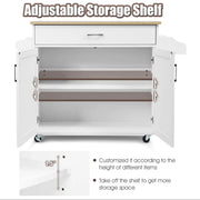 Rolling Kitchen Island with Drawer, Cabinet & Side Racks