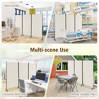262 × 180 cm 3-Panel Rolling Room Divider – 4 Colours