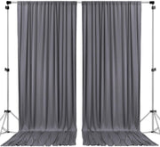 10 feet x 8 feet Polyester Backdrop Drapes Curtains Panels with Rod Pockets - Wedding Ceremony Party Home Window Decorations - Black (DRAPE-5X8-BLACK)