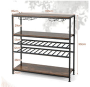 Freestanding Bar Cabinet with 2 Wine Racks