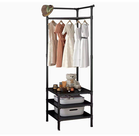 Corner Coat Rack Stand for Entryway, Vintage Industrial Hall Tree Freestanding with Storage Bench and Coat Racks Entryway Storage Shelf Organizer with 10 Hooks, Metal Frame Furniture (white)