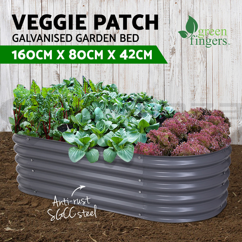 Oval Galvanised-Steel Raised Garden Bed