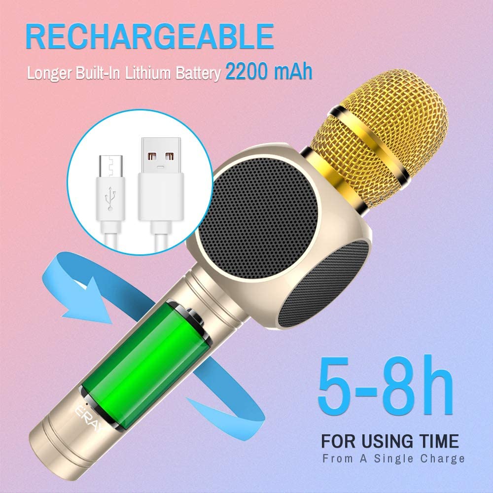 MODAR Gold 4-in-1 Bluetooth Karaoke Microphone