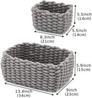 Set of 3 Decorative Woven Cotton Rope Baskets