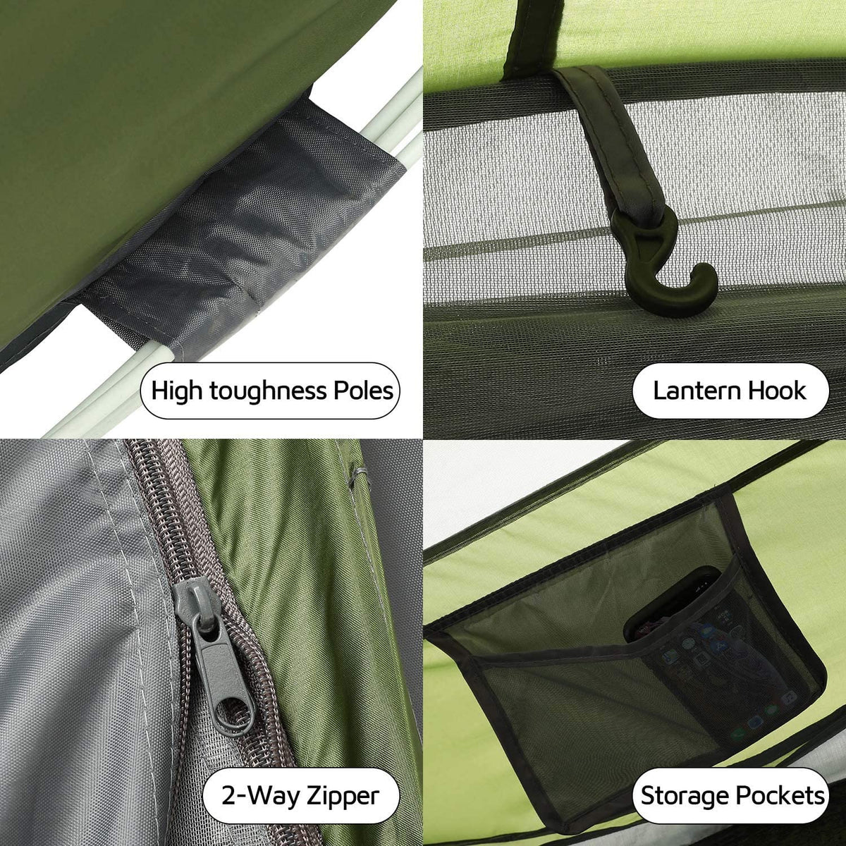 Easy Pop Up Tent-Automatic Setup- Instant Family Tents for Camping, Hiking & Traveling