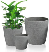 Garden Resin Planter Sandstone Touch Set of 3