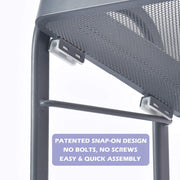 Grey 3-Tier Boltless Rolling Utility Cart