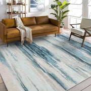 200 × 250 cm Grey Abstract Medium-Pile Area Rug
