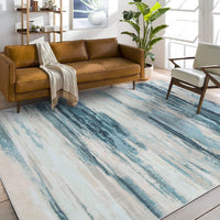200 × 250 cm Grey Abstract Medium-Pile Area Rug