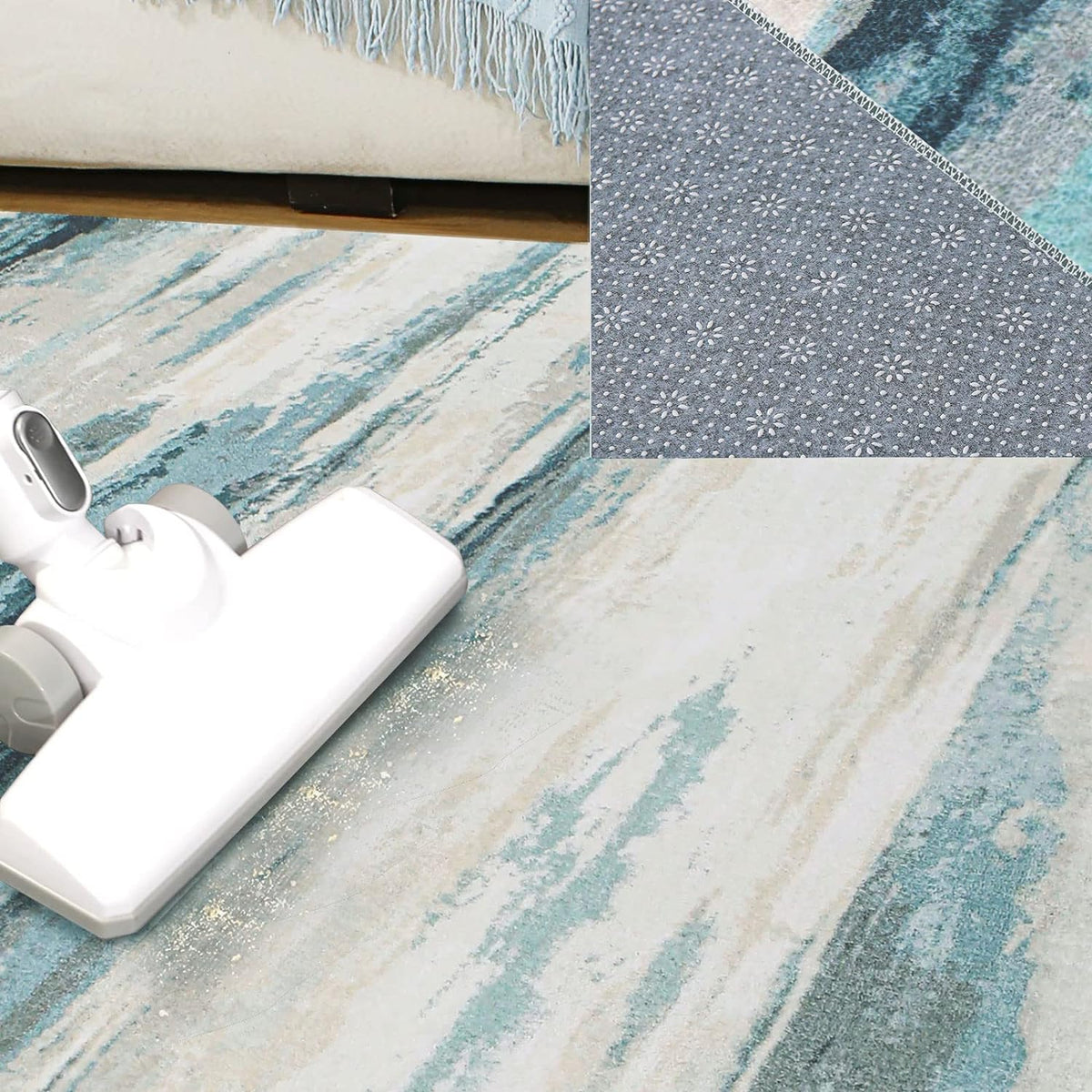 200 × 250 cm Grey Abstract Medium-Pile Area Rug