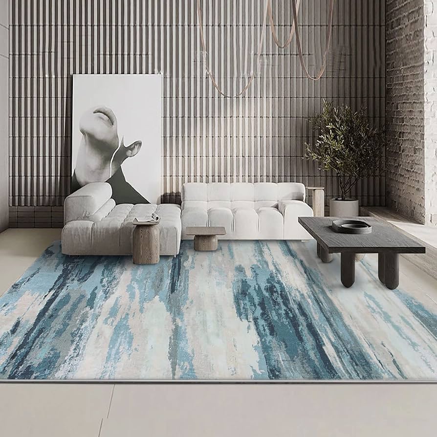 200 × 250 cm Grey Abstract Medium-Pile Area Rug