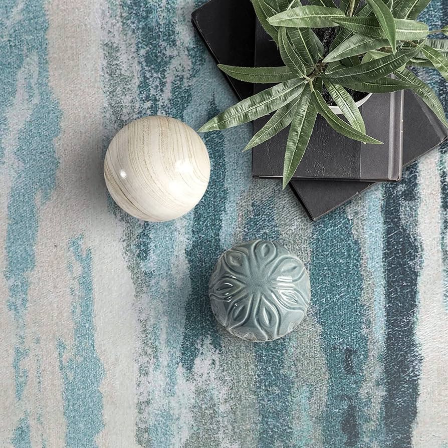 200 × 250 cm Grey Abstract Medium-Pile Area Rug