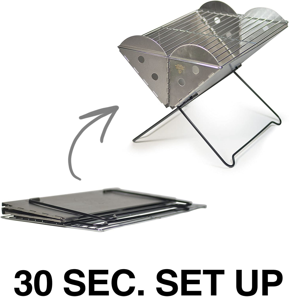 Flatpack Portable Stainless Steel Grill and Fire Pit