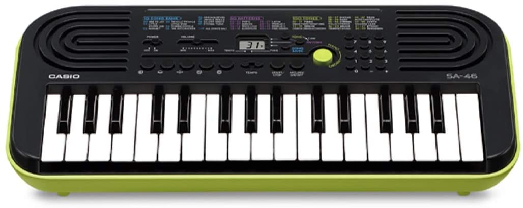 Casio 32 Note Mini Key Musical Portable Keyboard, Black/Green, (SA46)