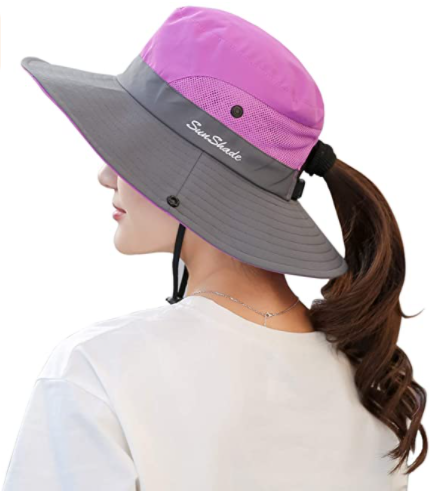 Women's Outdoor UV Protection Foldable Mesh Wide Brim Beach Fishing Hat
