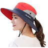 Women's Outdoor UV Protection Foldable Mesh Wide Brim Beach Fishing Hat