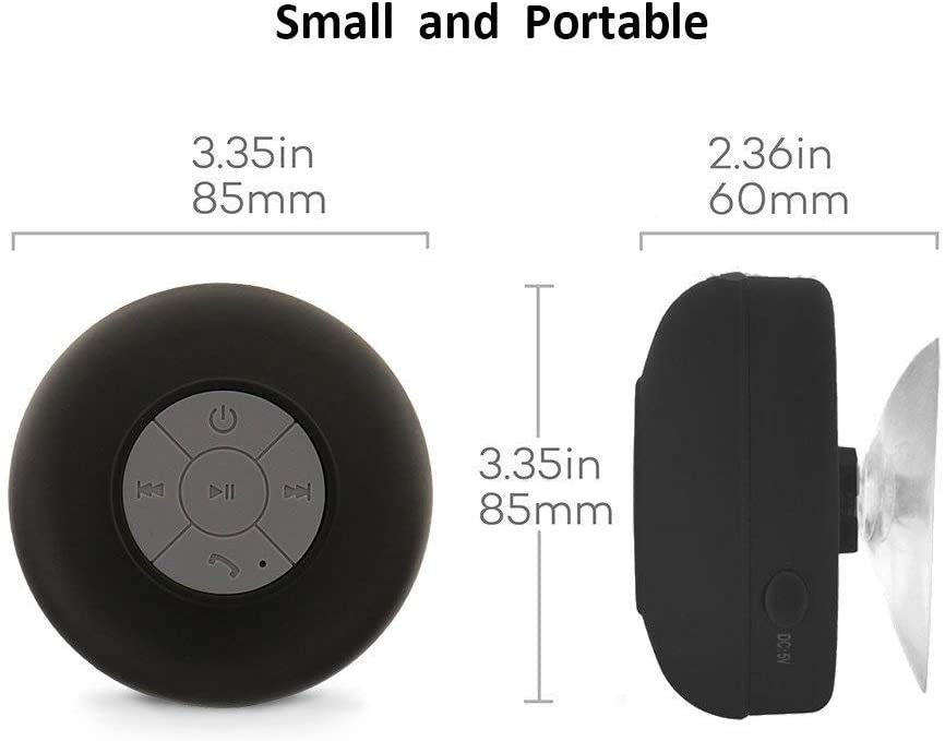 Portable Waterproof Shower Speaker-Black