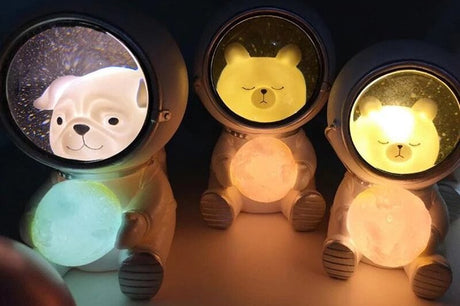 Pet Astronaut Night Light Figurine