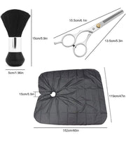 4-Piece Haircut Set with Straight & Thinning Scissors, Cape and Duster