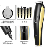 Multigroom 5 IN 1 Beard Trimmer, Hair Clipper with Li-ion Battery, Fast USB Charge, Long-Lasting Use