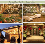 Solar String Lights Outdoor 2 Pack 120LED Solar Garden Lights Waterproof 12M/40Ft 8 Modes Indoor Fairy Lights Copper Wire Decorative Lighting for Patio, Yard, Party, Wedding (Warm White)
