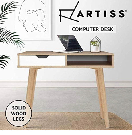 Home Office Computer Desk, Study Desk for Students Bedroom, Console Table, Wooden Table with Storage