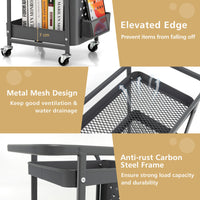 3-Tier Pegboard Rolling Storage Cart
