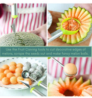 Vegetable Fruit Cutter Shapes Carving Tools Set - 29 pieces - 12 Cute Mini Cookie Cutting Stamps Moulds Flower Heart Star, Melon Baller, Watermelon Cutter, Apple Slicer – Create Fun Food Decoration for Kids Parties