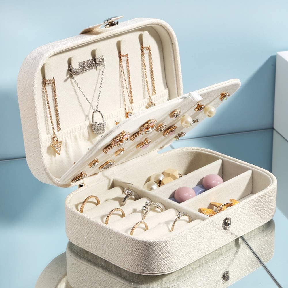 TERSELY Portable Jewellery Organiser – White or Pink