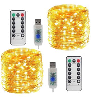 (2 Pack)33 Ft/10M Led String Lights Battery Powered, Proxima Direct Waterproof Fairy Lights 100 LED Christmas Light with 8 Modes for DIY Festival Christmas Wedding Bedroom Tree Decoration- Warm White