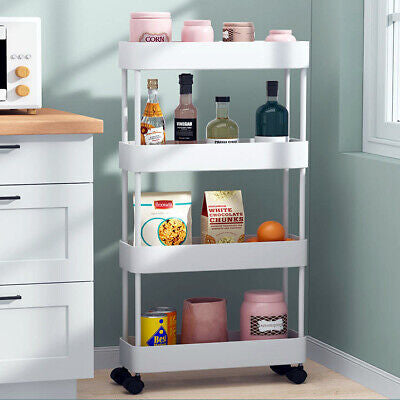 13 cm Slim 4-Tier Rolling Storage Trolley