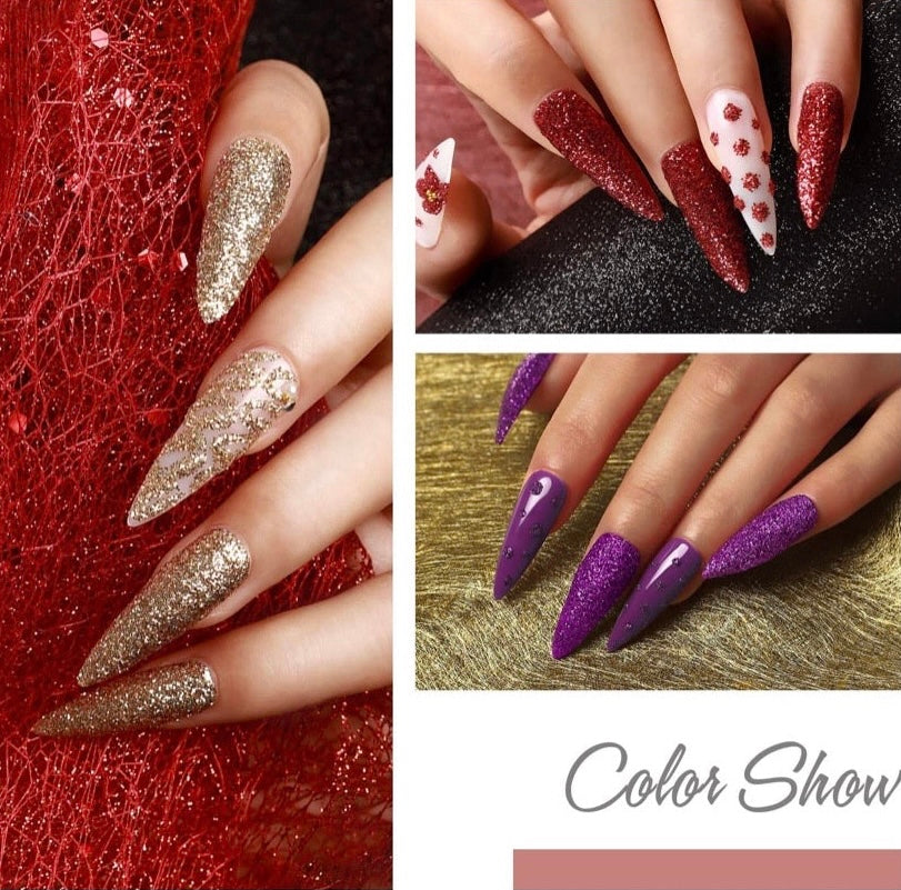 Manicure Acrylic Nail Kit Nail Tips False Nails Nail Art Glitter Decoration Set