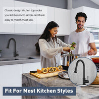 Matte Black Brass Pull-Out Kitchen Mixer Tap