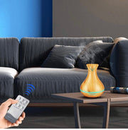 550ml Essential Oil Diffuser, Cool Mist Ultrasonic Humidifier, Wood Grain Fragrance Aroma Diffuser with 7 LED Color Changing Light, Waterless Auto,Timer for Home Bedroom Office Yoga Spa (Light Wood Grain)
