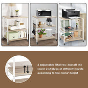 3-Tier Rolling Kitchen Storage Trolley with Hooks