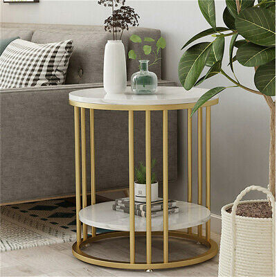 Marble-Style Side & Bedside Table