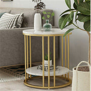 Marble-Style Side & Bedside Table
