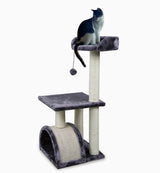 Cat Tree with Scratching Pad and Perch, Grey