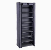 9-Tier Covered Shoe Tower with Removable Shelves
