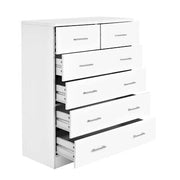 White 6-Drawer Tallboy Chest