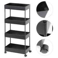 13 cm Slim 4-Tier Rolling Storage Trolley