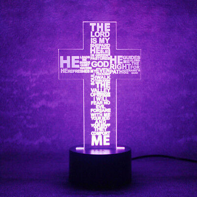7-Colour Acrylic Crucifix LED Night Light
