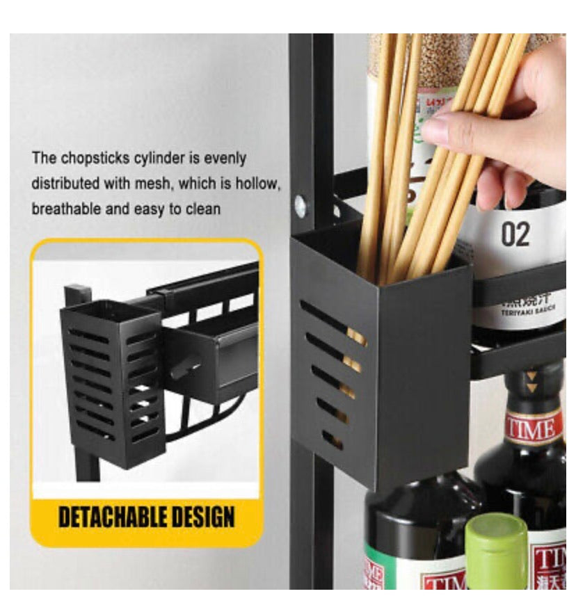 3 Tier Spice Rack Steel Kitchen Cooking Shelf Organizer Storage Bottle Holder AU