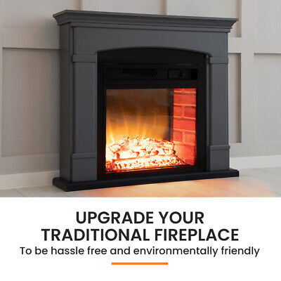 65cm Electric Fireplace Heater Built In Flame Effect Remote Recessed