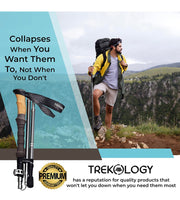 Collapsible Walking Stick, Folding Hiking Poles, Trekking Poles for Hiking Stick Nordic Walking Poles Trekking Poles Kids Folding Walking Stick Trekking Poles Ultra Light TREKOLOGY Trek Z-Cork Seniors
