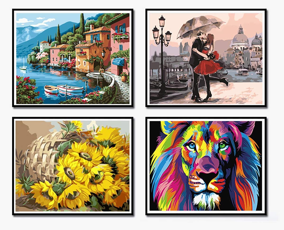 Seaside Town Paint-by-Numbers Kit – 16 × 20in, Unframed