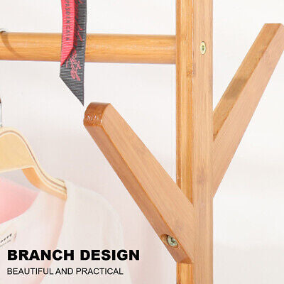 Rolling Bamboo Open Garment Rack with Shelves – 60cm or 100cm