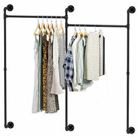 205cm XL Industrial 2-Way Wall-Mounted Garment Rail