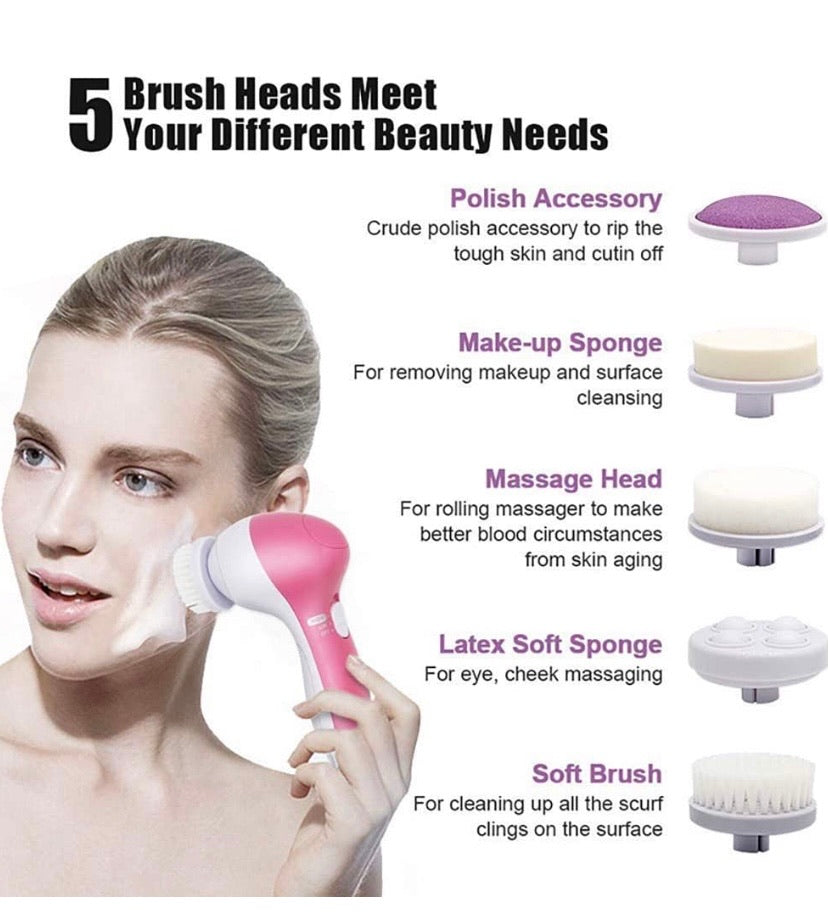 5 in 1 Electric Facial Cleansing Brush Exfoliating Kit